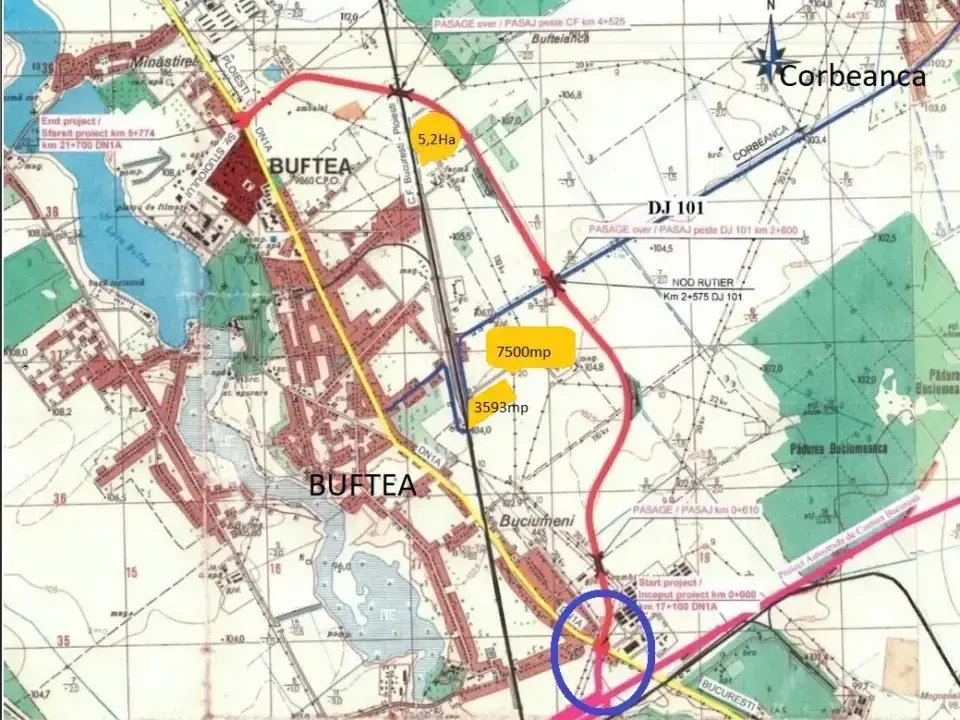 Investiție Strategică: Teren intravilan 3595 mp în Buftea, Ilfov - Zonă Mixtă, Acces Rapid A0 - imaginea 4