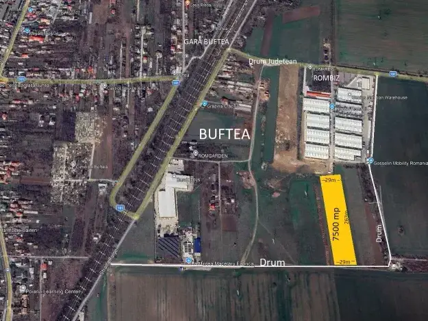 Teren Intravilan de Vânzare Buftea, Ilfov - 7500 mp, Zona Industrială & Logistică, Accesibilitate Maximă - imaginea 3