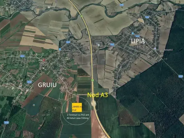 Loturi de teren intravilan de vânzare în Gruiu, Ilfov - PUZ aprobat, ideal pentru construcții case - imaginea 4